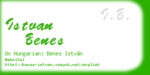 istvan benes business card